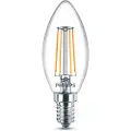 Signify - LED-filamentlyspære - form: B35 - klar finish - E14 - 4.3 W (ekvivalent 40 W) - klasse F - varmt hvitt lys - 2700 K (en pakke 3)