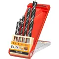 Kwb 514000, Drill, Drill bit set, Tre, Sylindrisk Skaft, 4, 5, 6, 8, 10 mm, Sort