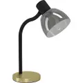 Eglo MACERE bordlampe i sort og børstet messing med røgfarvet glasskærm