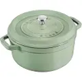 Staub Zwilling La Cocotte 24cm rund Salbeigruen Gusseisen (40505-364-0)