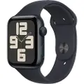 Apple Watch SE (GPS) - 2. generasjon - 44 mm - midnattsaluminium - smartklokke med sportsbånd - fluorelastomer - midnatt - båndbredde: M/L - 32 GB - Wi-Fi 4, Bluetooth - 32.9 g