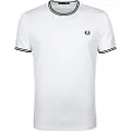 Fred perry for man. M1588 T-shirt M1588 Twin Tipped white (XXL), Casual, Cotton, Short sleeve
