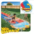 Happy Summer Double Water Slide w/ boards