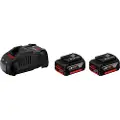 Bosch 2 x GBA 18V 5.0Ah + charger GAL 1880 CV Professional - Batterilader + batteri 2 x - Li-Ion - 5 Ah - 8 A