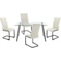 Loft 24 Loft24Sett med spisebord 140x80 cm og 4 stoler DannyHvitSpisegrupperFra Homeroom