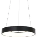 Steinhauer Designpendellampe sort inkl. dimbar LED - Ringlede