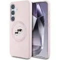 Karl Lagerfeld Samsung Galaxy S25 Karl Lagerfeld Double Heads MagSafe-deksel i flytende silikon - Rosa