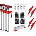 Bessey Sett med 4 helflateklemmer KRE100-2K med tilbehør, REVO KRE Bessey [KRE-SET-A]