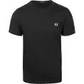 Fred perry for man. M1600 Black crew neck t-shirt (L), Casual, Cotton, Short sleeve