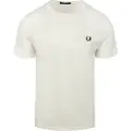 Fred perry for man. M1600 White crew neck t-shirt (L), Casual, Cotton, Short sleeve