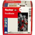 Fischer DUOBLADE, Skrue- og veggpluggsett, Betong, Plast, Grå, Pozidriv, PZ2