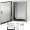 Vevor NEMA stålskap, 40x30x20 cm NEMA 4X stål koblingsboks, IP66 vanntett og støvtett, utendørs/innendørs elektrisk koblingsboks, med monteringsplate