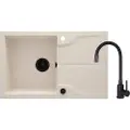 Deante Zqnn5113 Granittvask Med 1 Kum Avrenningsfelt Og Blandebatteri