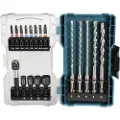 Makita - Sett for skrutrekker, borspiss og sokler - for murverk, murstein, light concrete - 18 deler - SDS-plus, heksagonal - for Makita DHR171RAX3