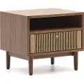 Kave Home Kave HomeElan nattbord i finér og massiv valnøtt med snor 51x45 cm 100 FscBrunNattbordFra Homeroom