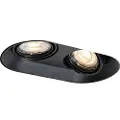 QAZQA Avrundet innfelt spotlampe sort GU10 50 mm 2-lys - Hubs