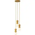 QAZQA Retro taklampe sennep gul med matt glass 3-lys - Fedde