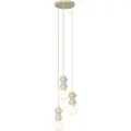 QAZQA Retro taklampe beige med frostet glass 3-lys - Fedde