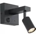 QAZQA Moderne svart vegglampe med USB-C justerbar - Rex