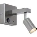 QAZQA Moderne vegglampe i stål med USB-C, justerbar - Rex