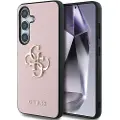 GUESS Etui til Samsung Galaxy S25 med 4G-logo og kornet finish - Rosa