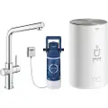 GROHE Red Duo, Standard, Kromfarget, Kran-håndtak, Single/enkelt, Type L, Keramisk