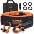 Vevor Polyester Heavy Duty slepestropp gjenopprettingssett 3" x 30 fot (MBS-36 000 lbs) vinsjstropp, trippel forsterket sløyfe, snapstropp + 2" sjakkelfestemottaker + 3/4" D-ring-sjakler (2 STK) + opp