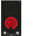 Siemens iQ300 ET375CFA1E - Keramisk komfyrtopp - 2 plater - Nisje - bredde: 27 cm - dybde: 49 cm - med sidepynt av rustfritt stål, - med fasettert frontkant - børstet aluminium / svart