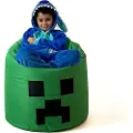Go Gift Sako taske pouffe Minecraft grøn XXL 110 x 90 cm
