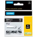 Dymo Rhino Coloured Vinyl - Vinyl - permanet adhesiv - hvitt på svart - Rull (2,54 cm x 5,5 m) 1 kassett(er) tape - for Rhino 4200, 6000, 6000 Hard Case Kit RhinoPRO 6500 Professional Labeling Bundle