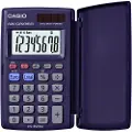 Casio HS-8VER, Lomme, Grunnleggende, 8 sifre, 2 linjer, Batteri/Solcelle, Blå