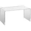 Vevor akryl salongbord, C-formet klart akryl sidebord, 16,3 tommer høyt gjennomsiktig akryl sidebord, for kaffe, drikke, mat, snacks brukt i stue, gårdsplass, terrasse