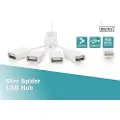 Digitus DA-70216 Slim Spider USB Hub - Hub - 4 x USB 2.0 - stasjonær