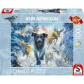 Schmidt Puslespill Black Labrador in the snow 1000 brikker, Schmidt