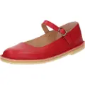 Clarks for woman. 26180675 Desert Jane Leather Shoes red (39.5), Flat, Buckle, Casual