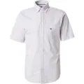 Fynch&Hatton Minimal Poplin Print Kortarmet Skjorte