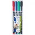 Staedtler Lumocolor 313 - Markør - permanent - svart, rød, blå, grønn - 0.4 mm - superfin (en pakke 4)