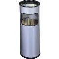 Durable - Aske-/søppeldunk - rund - 17 L - metall - sølv