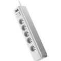 APC SurgeArrest Essential - Overspenningsavleder - AC 230 V - 2300 watt - utgangskontakter: 5 - 1.83 m kabel - Belgia, Frankrike - hvit
