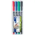 Staedtler Universalpen STAEDTLER Lumocolor 318-WP4 permanent 0.6mm fine - med 4 stk. ass. farver
