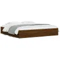 vidaXL Bed Frame with Drawers Brown Oak 180x200 cm
