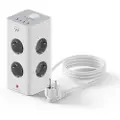 Ewent 2xusb A/c-strømpanel 8 Uttak Med Bryter 1.5 M
