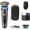 Philips i9000 Prestige Ultra XP9402/31 Våt og tørr elektrisk barbermaskin med SkinIQ Pro, Roterende hode, Grå, SkinIQ Pro, Rustfritt stål, LCD, Android, iOS