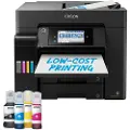 Epson EcoTank ET-5855 - Multifunksjonsskriver - farge - ink-jet - ITS - A4/Legal (medie) - opp til 25 spm (trykking) - 550 ark - 33.6 kbps - USB, LAN, Wi-Fi(ac) - svart