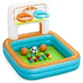 Bestway 52728 multifunksjonelt oppblåsbart basseng med baller Basketballballer og fotball 1,20m x 1