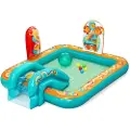 Bestway oppblåsbar lekeplass RETRO Slide + sprinkler + baller 53164