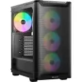 be quiet! Pure Base 501 LX - Midi-tårn - ATX - sidepanel med vindu (herdet glass) - ingen strømforsyning (ATX / PS/2) - svart - USB/lyd