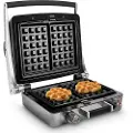 Fritel WaffleTastic, 2 vafler, Rektangulær, firkant, Antrasitt, Aluminium, Bakelitt, Horisontal/vertikal, 105 °C