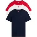 Tommy Hilfiger for man. DM0DM21579 Pack of 3 extra slim logo t-shirts navy, white, red (L), Casual, Cotton, Short sleeve