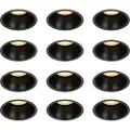 QAZQA Sett med 12 sorte nedfelte spotlights GU10 50 mm IP44 - Dept